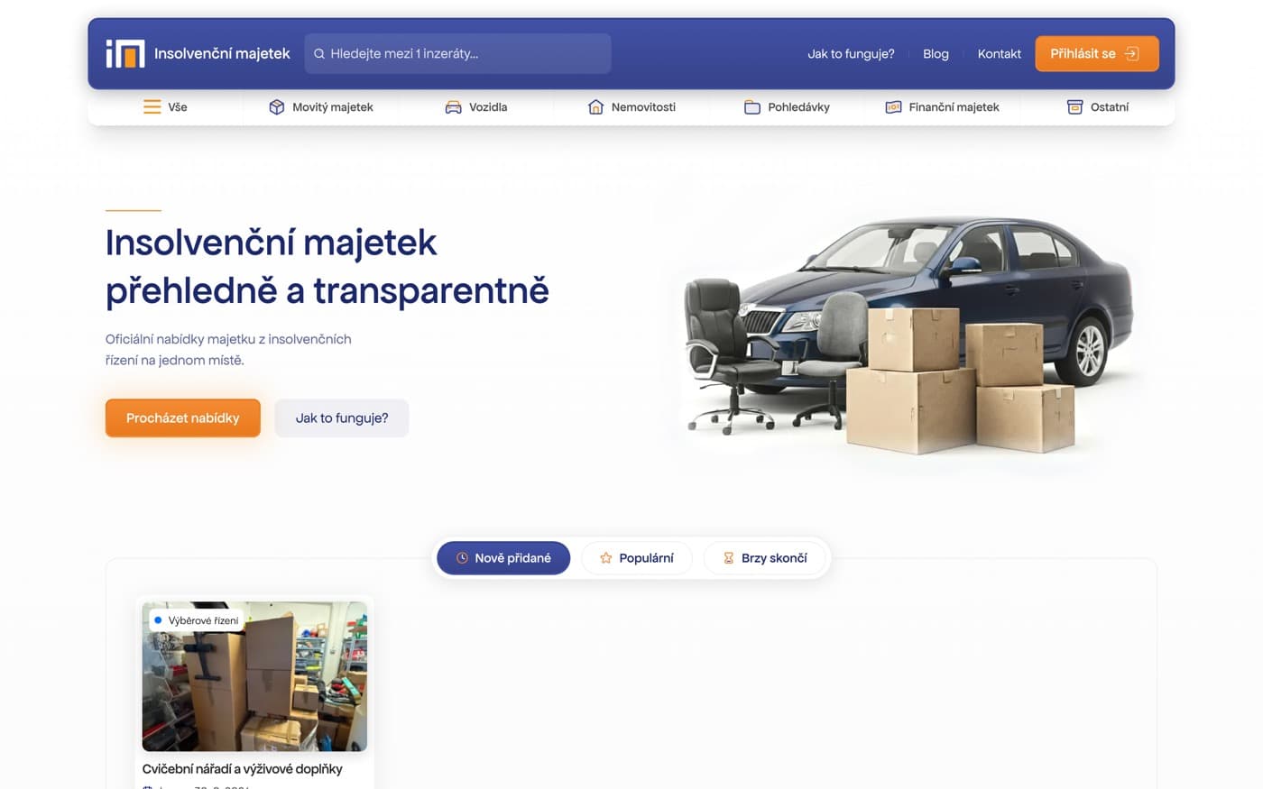 Náhled webu Insolvenční majetek