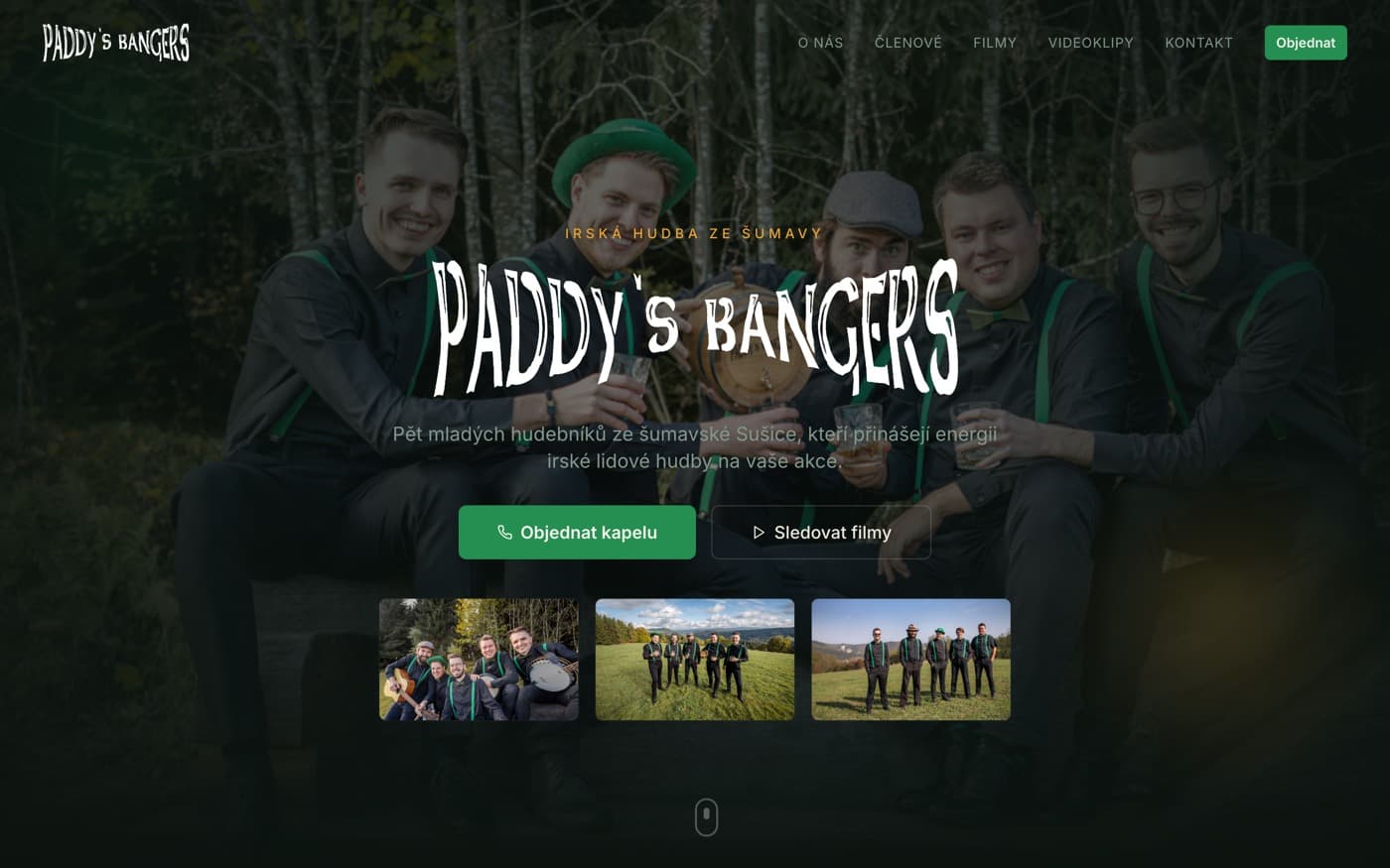 Náhled webu Paddy's Bangers